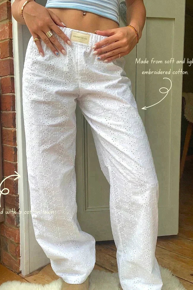 Pantalon Décontracté Rayé pour Femme | Coton Léger, Coupe Ample 7