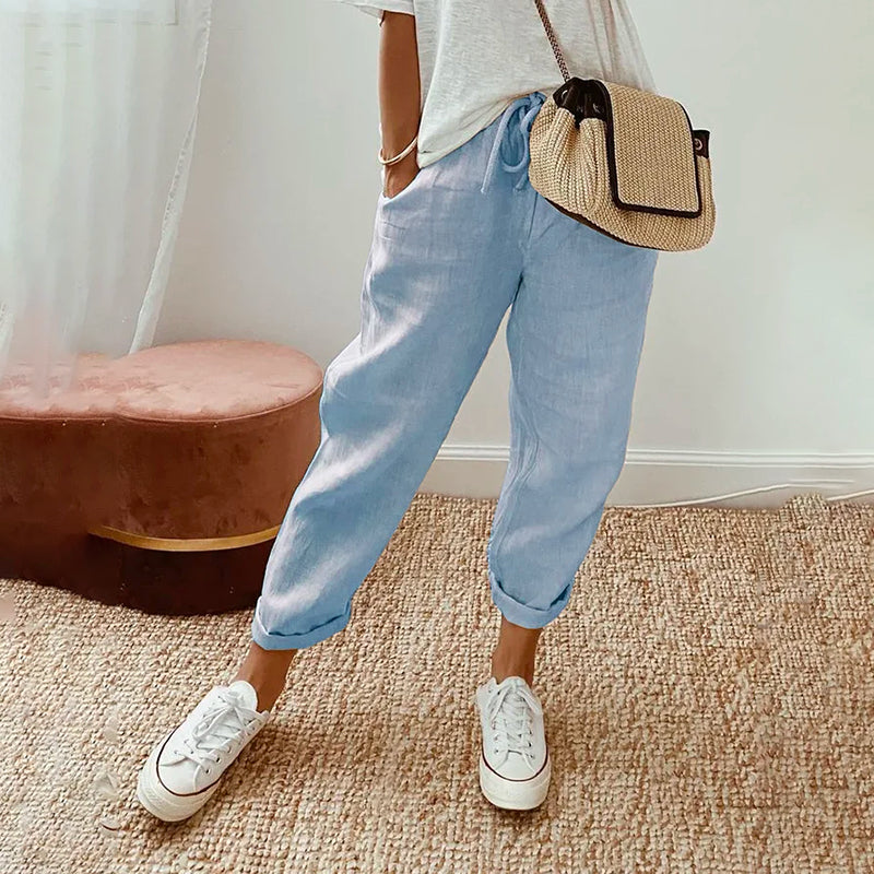Pantalon Estival Mia | Mélange Coton et Lin, Coupe Longue 2