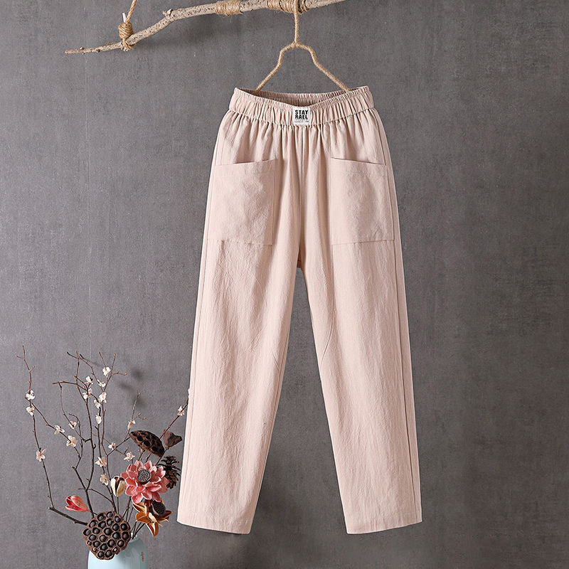 Pantalon Femme Mira | Mélange Coton et Chanvre, Taille Élastique 3