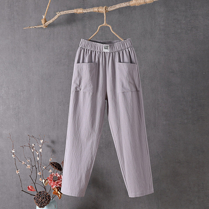 Pantalon Femme Mira | Mélange Coton et Chanvre, Taille Élastique 4