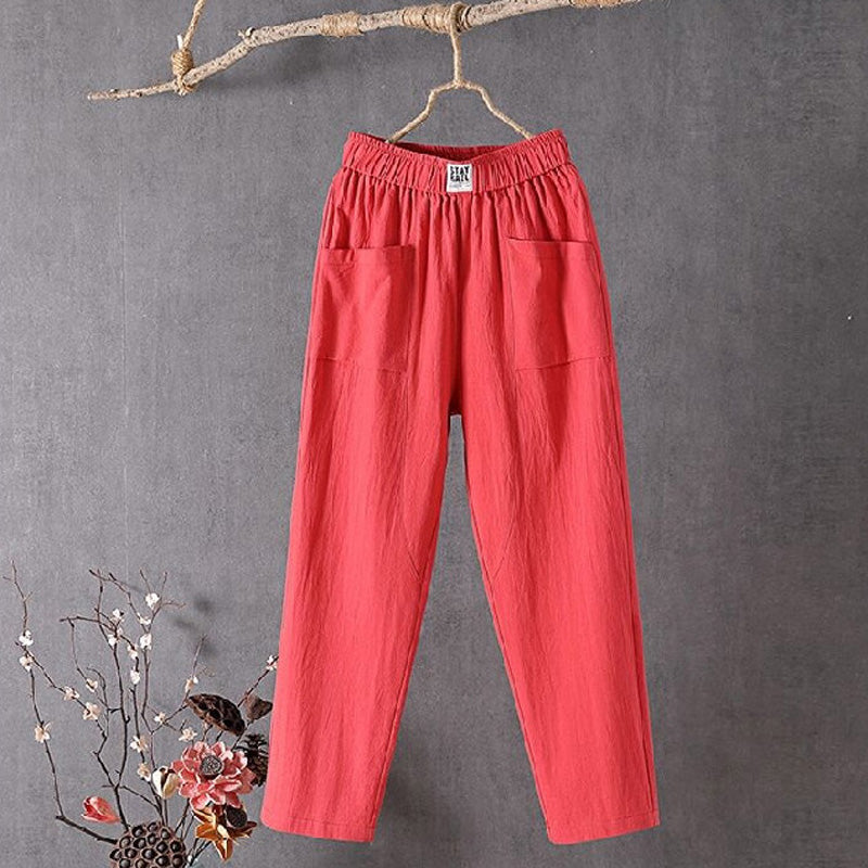 Pantalon Femme Mira | Mélange Coton et Chanvre, Taille Élastique 5