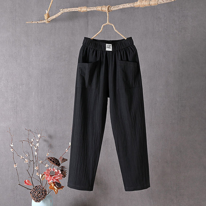 Pantalon Femme Mira | Mélange Coton et Chanvre, Taille Élastique 6