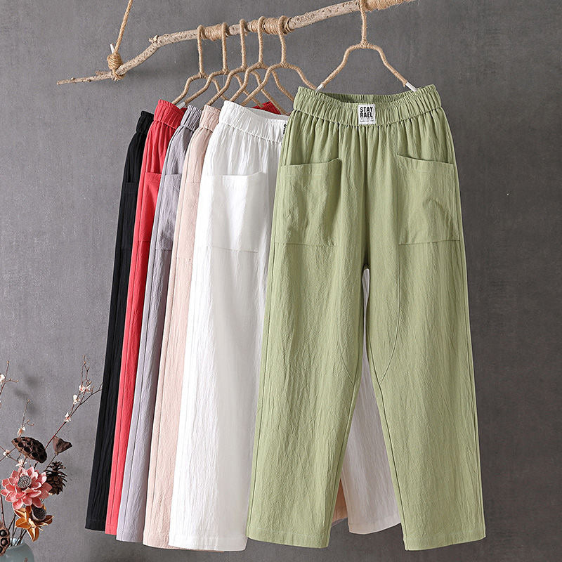 Pantalon Femme Mira | Mélange Coton et Chanvre, Taille Élastique 7
