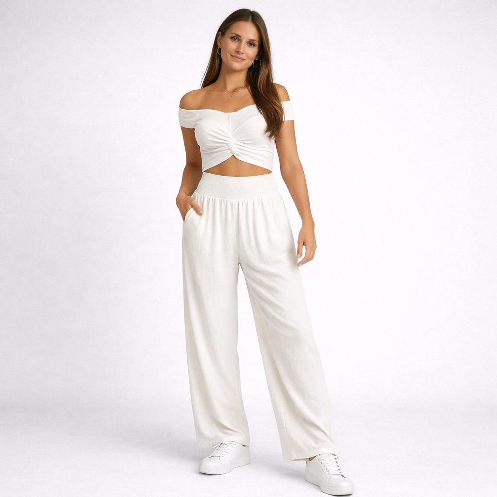 Pantalon Fluide Lina | Lin et Coton, Taille Haute, Jambes Droites