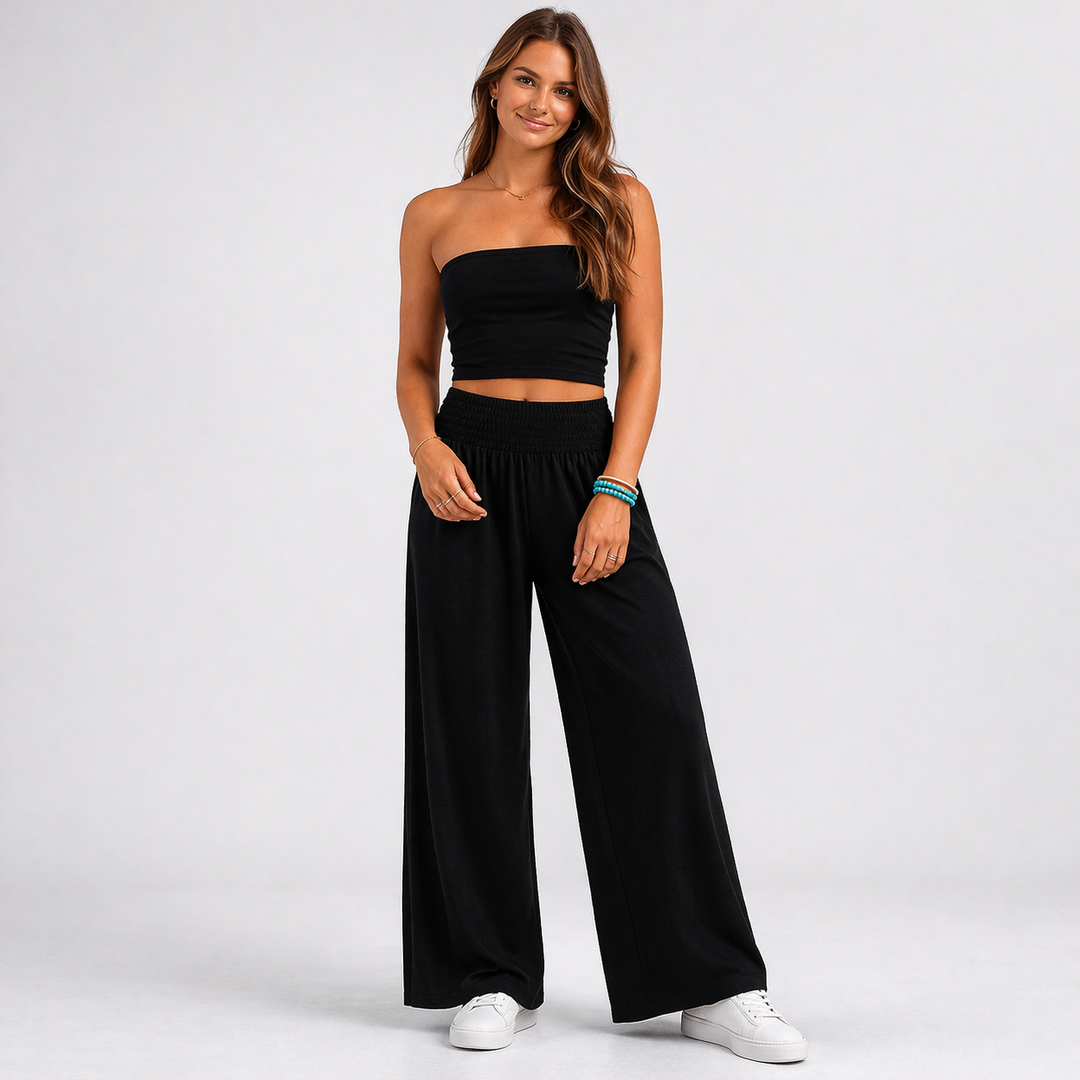 Pantalon Fluide Lina | Lin et Coton, Taille Haute, Jambes Droites