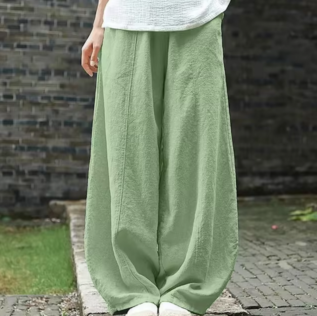 Pantalon Fluide Liora | Lin et Coton, Coupe Large Élégante 4