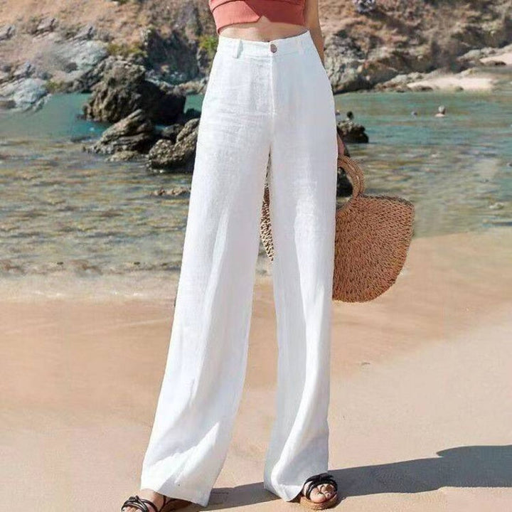 Pantalon Lina | Pantalon Fluide Femme en Lin Léger, Taille Haute et Coupe Ample 1