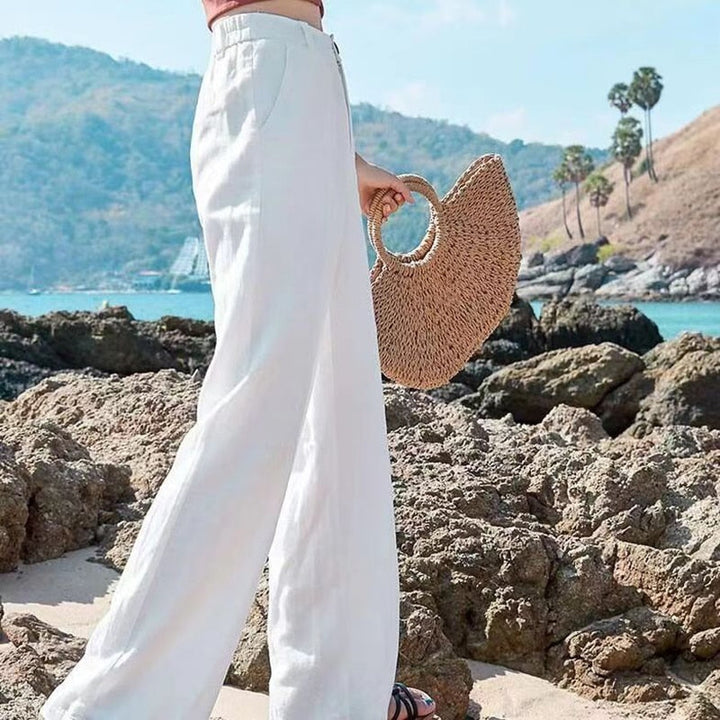 Pantalon Lina | Pantalon Fluide Femme en Lin Léger, Taille Haute et Coupe Ample 2