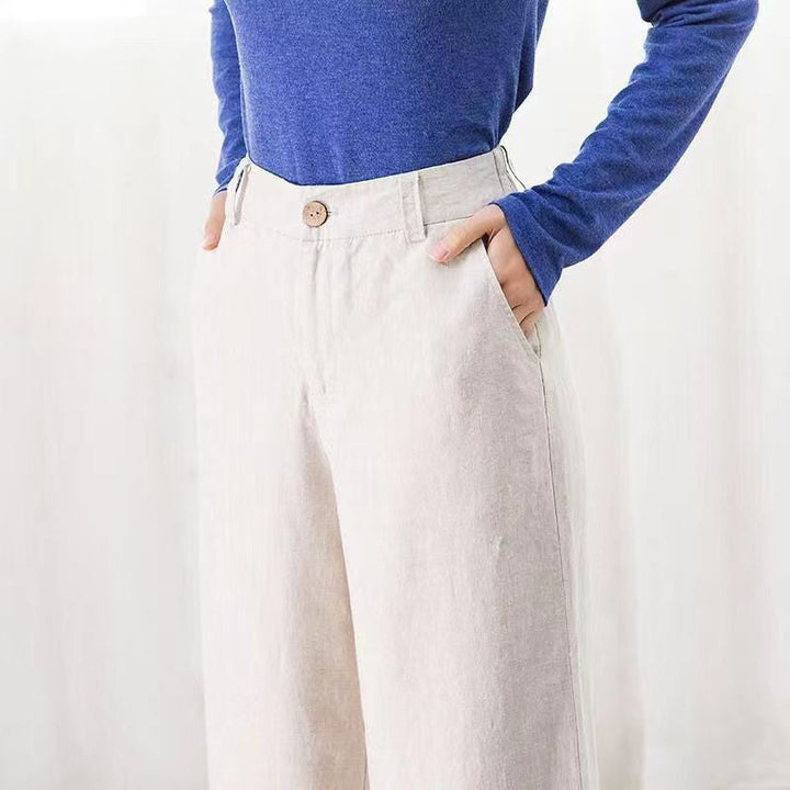 Pantalon Lina | Pantalon Fluide Femme en Lin Léger, Taille Haute et Coupe Ample 6