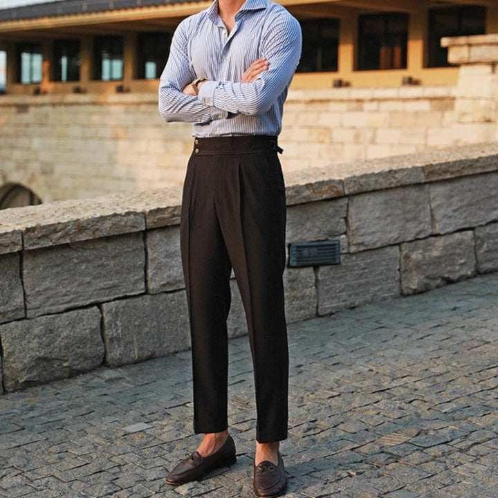 Pantalon à Pinces Hugo | Taille Haute & Pattes de Serrage 1