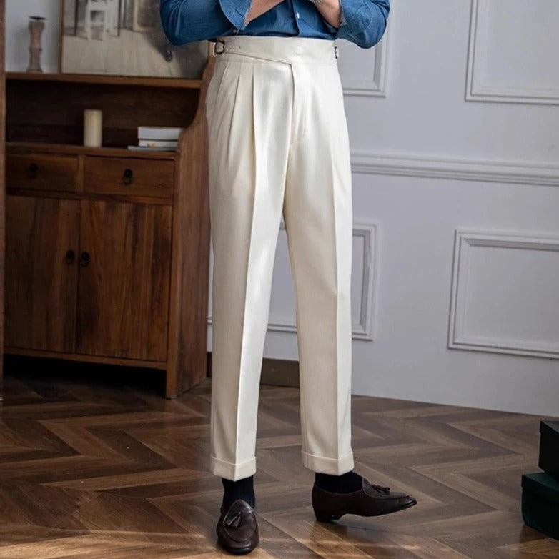Pantalon à Pinces Hugo | Taille Haute & Pattes de Serrage, 100% Polyester 0