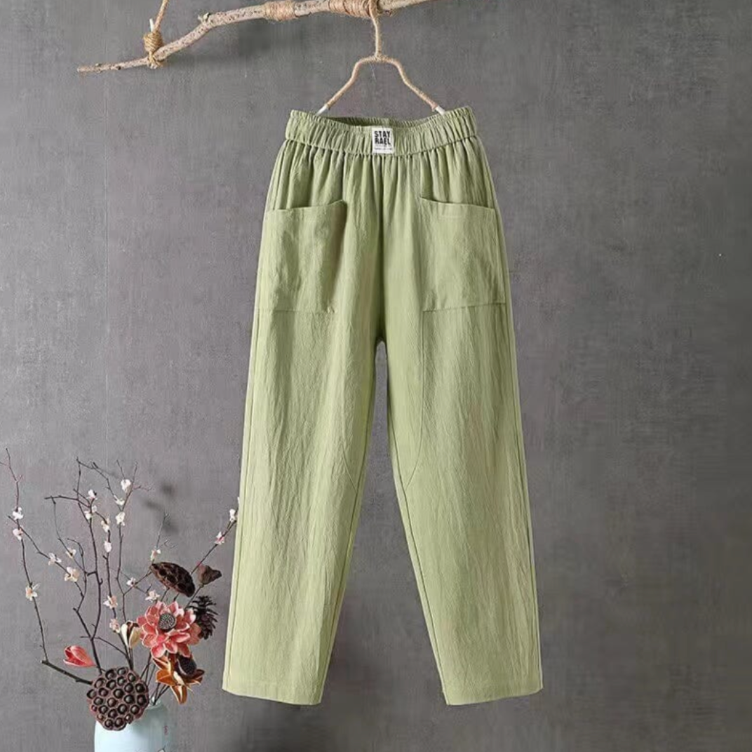 Pantalon décontracté Léa pour femmes | Taille élastique, poches pratiques 0