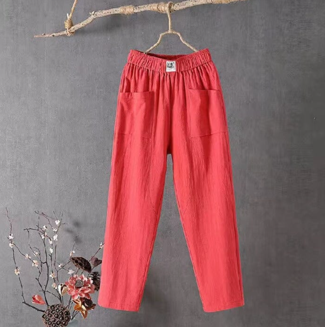 Pantalon décontracté Léa pour femmes | Taille élastique, poches pratiques 1