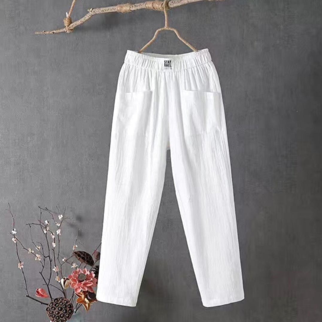 Pantalon décontracté Léa pour femmes | Taille élastique, poches pratiques 4