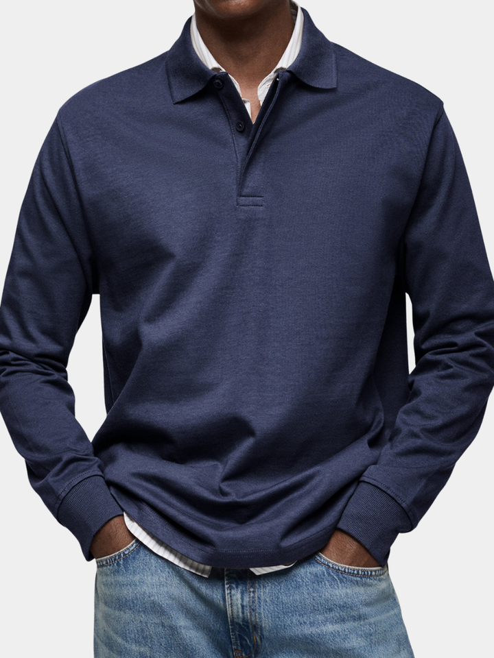 Polo Long Manches Laurent | Tissu Doux, Coupe Ajustée pour Homme 1