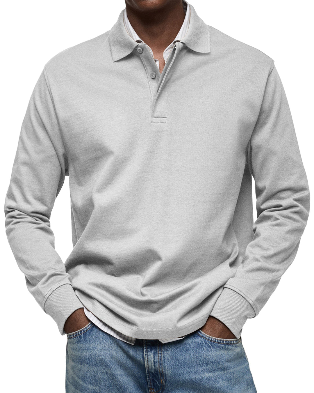 Polo Long Manches Laurent | Tissu Doux, Coupe Ajustée pour Homme 4