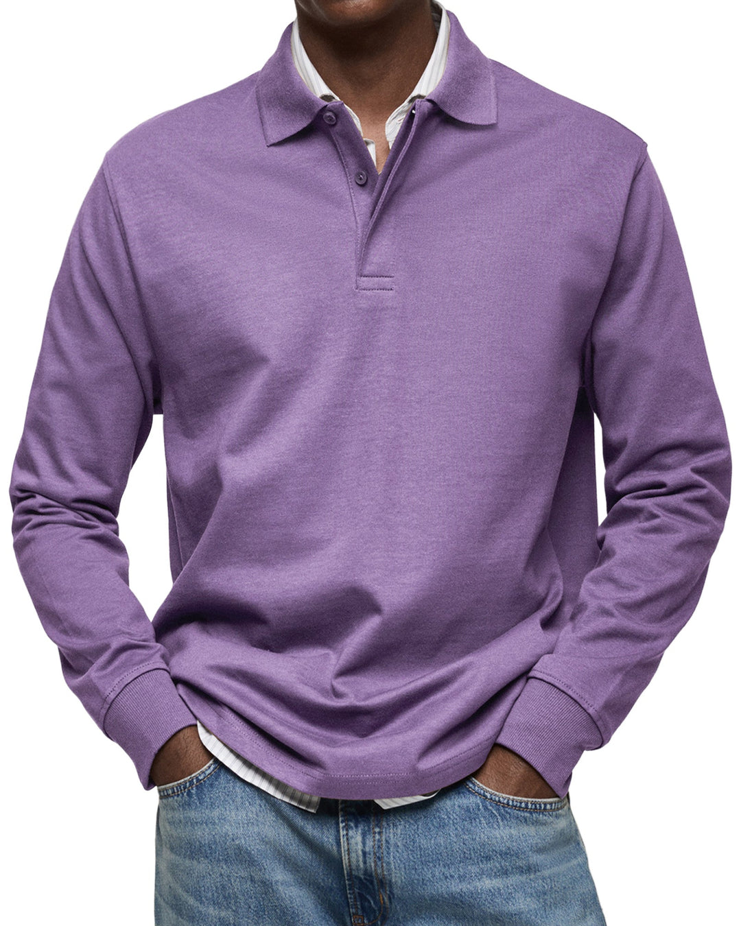 Polo Long Manches Laurent | Tissu Doux, Coupe Ajustée pour Homme 8