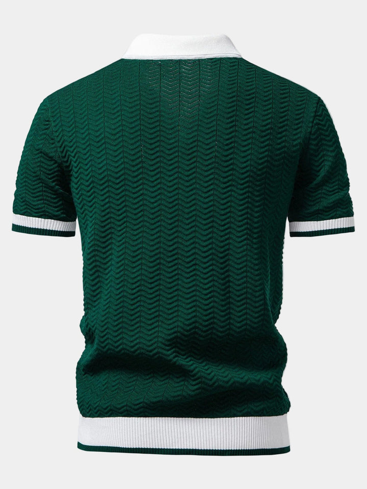 Polo Texan Homme | Maille Texturée & Col Ouvert 5