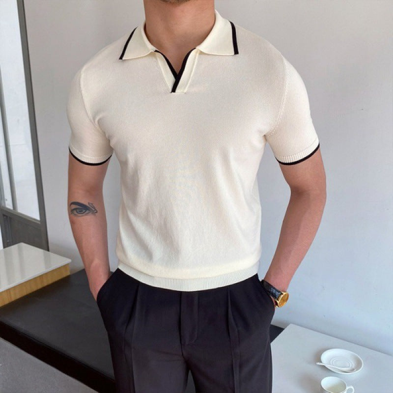 Polo homme Léo | Col ouvert & coupe ajustée en maille légère 3