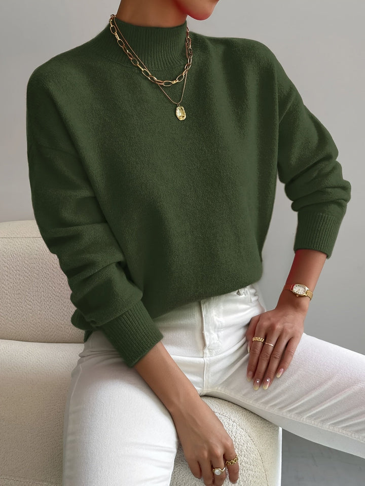 Pull Élise Femme | Maille Douce, Col Rond Montant 7