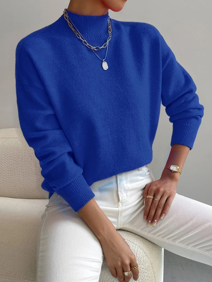 Pull Élise Femme | Maille Douce, Col Rond Montant 8