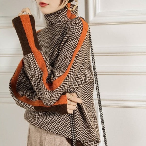 Pull Montant Rayé Clara | Design Moderne, Col Montant, Confort Optimal 1