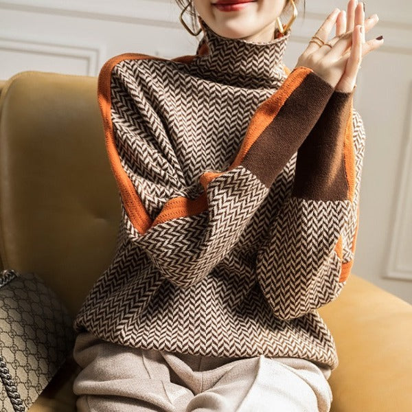 Pull Montant Rayé Clara | Design Moderne, Col Montant, Confort Optimal 2