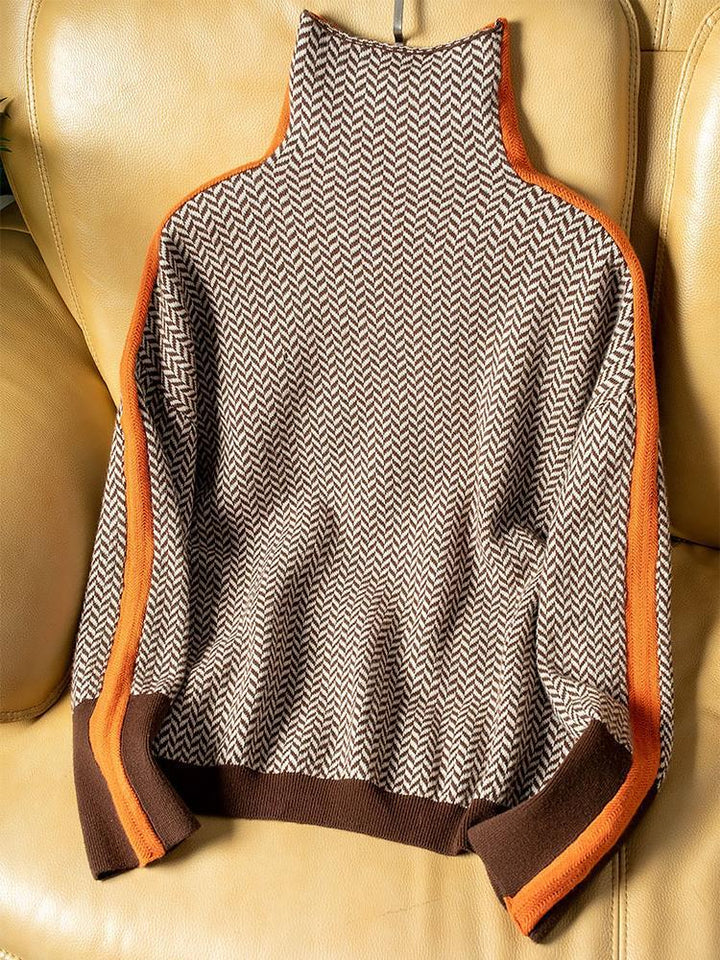 Pull Montant Rayé Clara | Design Moderne, Col Montant, Confort Optimal 3