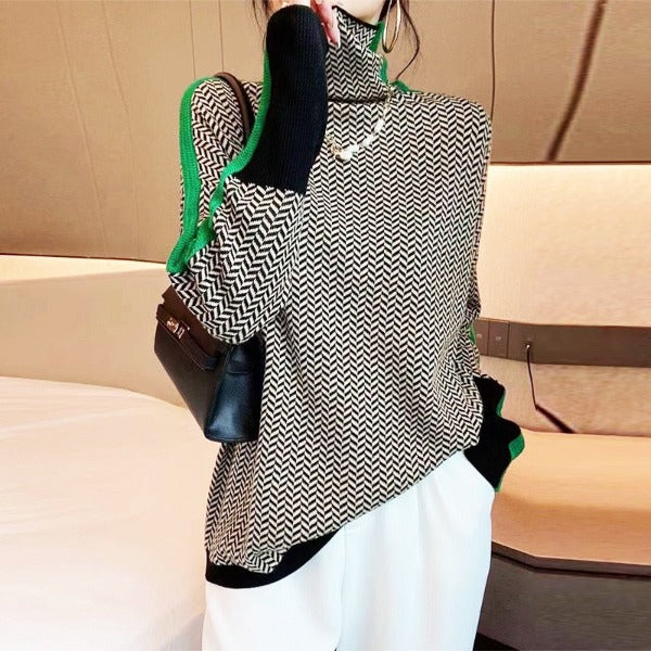 Pull Montant Rayé Clara | Design Moderne, Col Montant, Confort Optimal 4