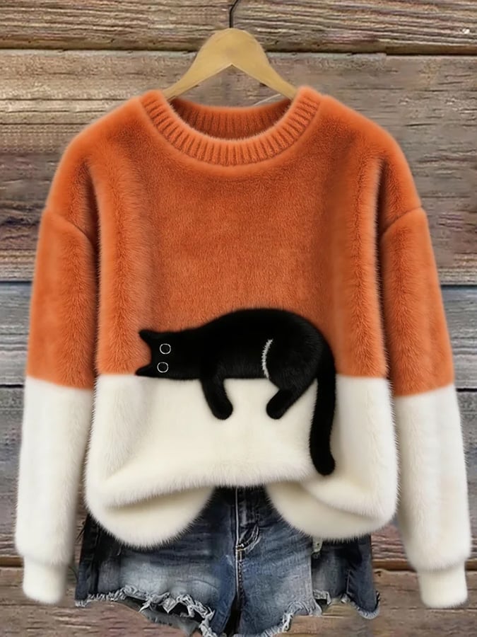 Pull Saphira | Motif Chat & Confort Décontracté 0