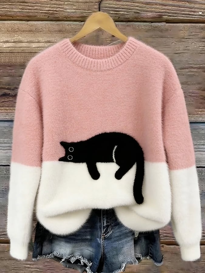 Pull Saphira | Motif Chat & Confort Décontracté 1