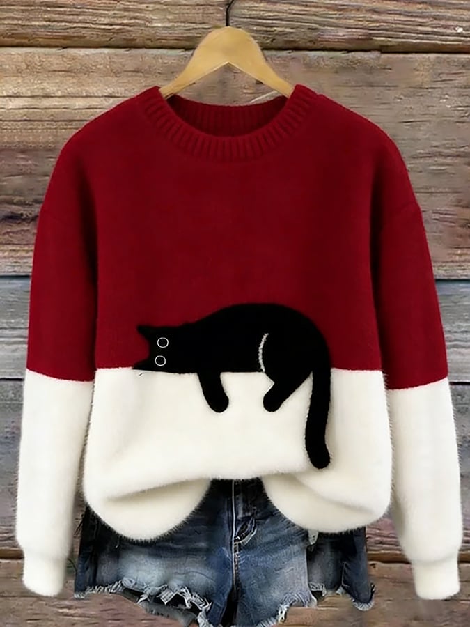 Pull Saphira | Motif Chat & Confort Décontracté 3