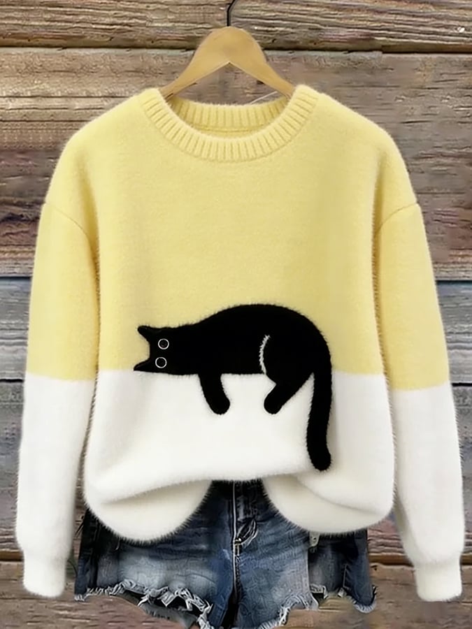 Pull Saphira | Motif Chat & Confort Décontracté 4