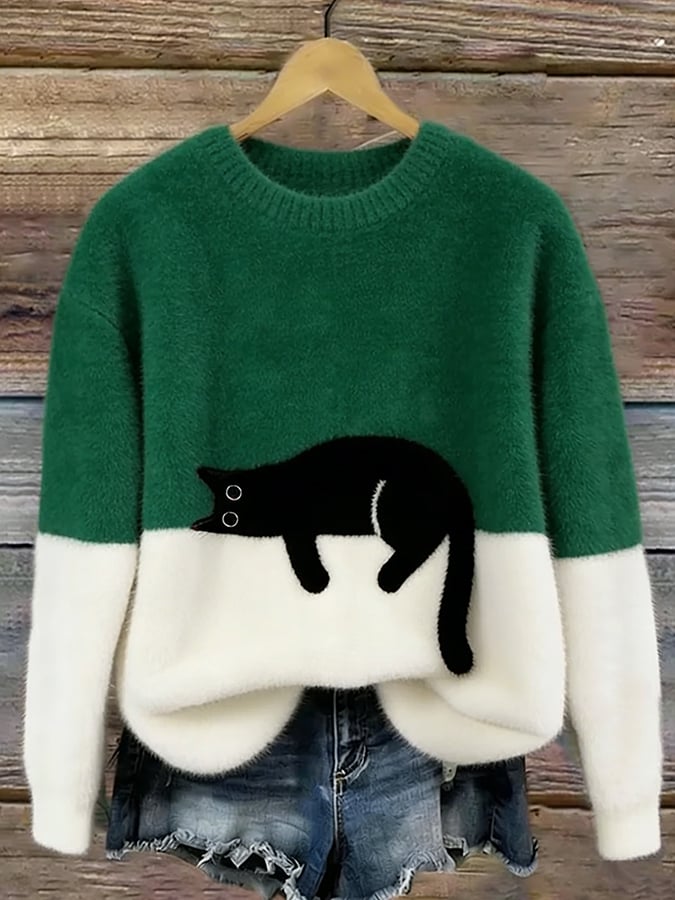 Pull Saphira | Motif Chat & Confort Décontracté 5