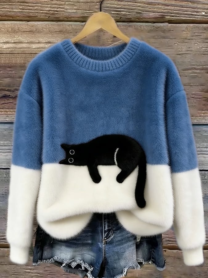 Pull Saphira | Motif Chat & Confort Décontracté 6