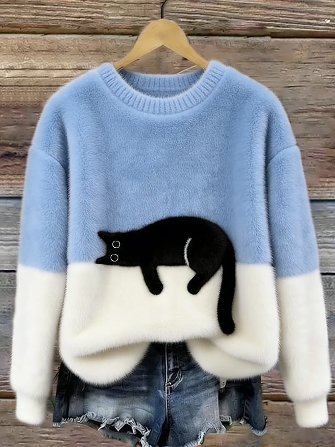Pull Saphira | Motif Chat & Confort Décontracté 7