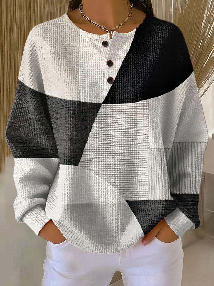 Pull Waffle Femme | Tricot Épais, Confort Optimal, Coupe Décontractée 1