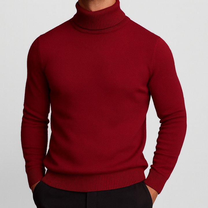 Pull col roulé Noir Laurent | Élégance intemporelle en laine douce pour homme et femme 5