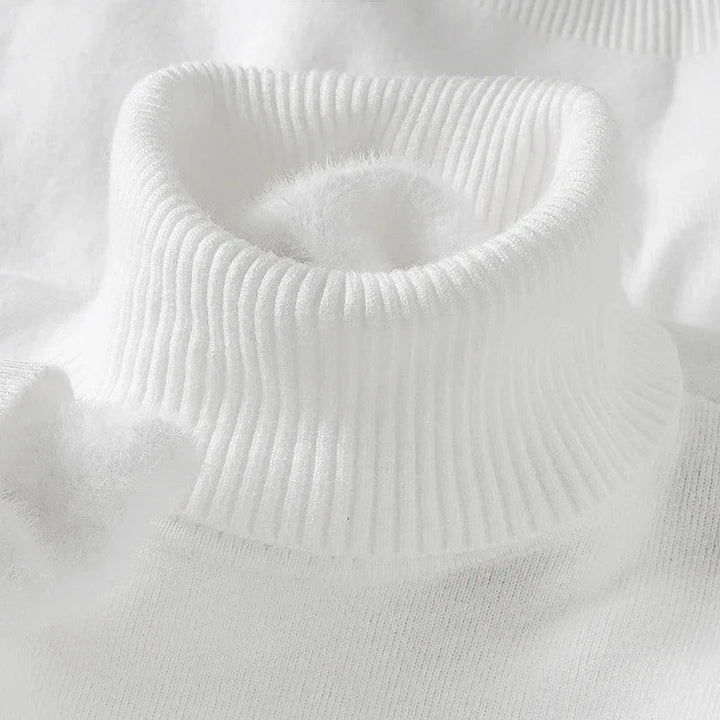 Pull col roulé Noir Laurent | Élégance intemporelle en laine douce pour homme et femme 8