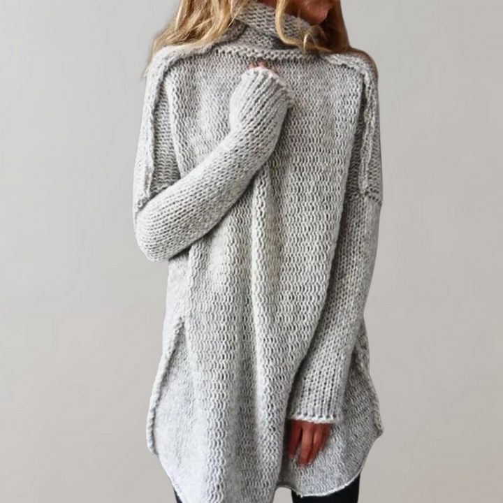 Pull long Johani pour femmes | Col montant, coupe ample 1