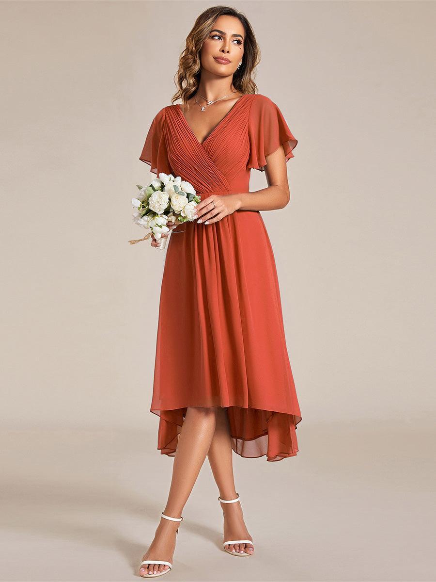 Robe Aline Chic | Robe de Soirée Fluide, Col V Élégant 0