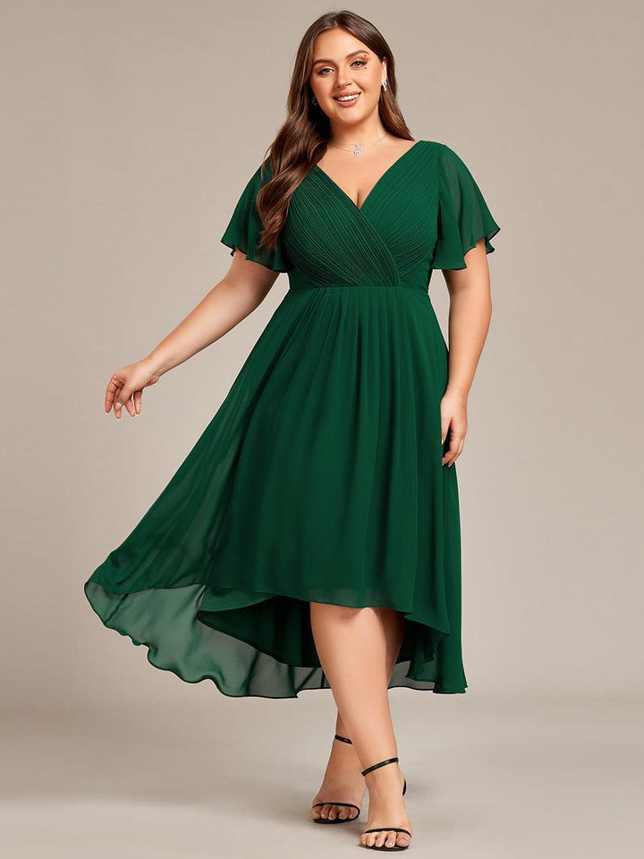 Robe Aline Chic | Robe de Soirée Fluide, Col V Élégant 13