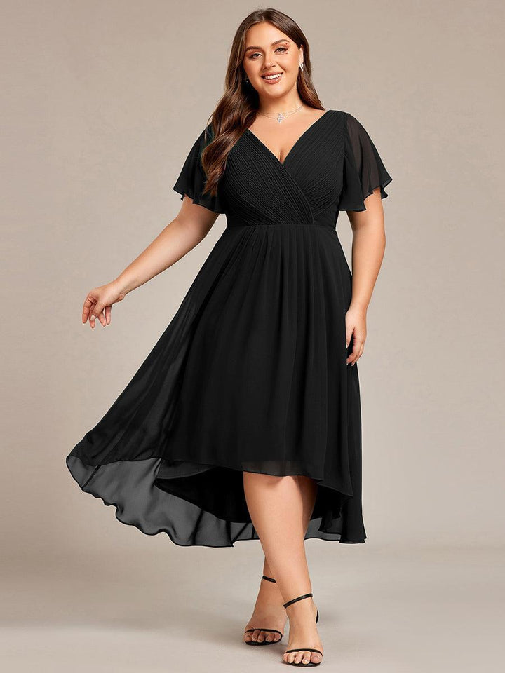 Robe Aline Chic | Robe de Soirée Fluide, Col V Élégant 14