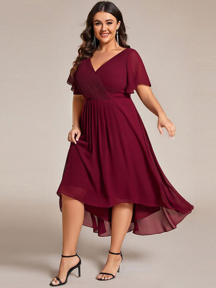 Robe Aline Chic | Robe de Soirée Fluide, Col V Élégant 15