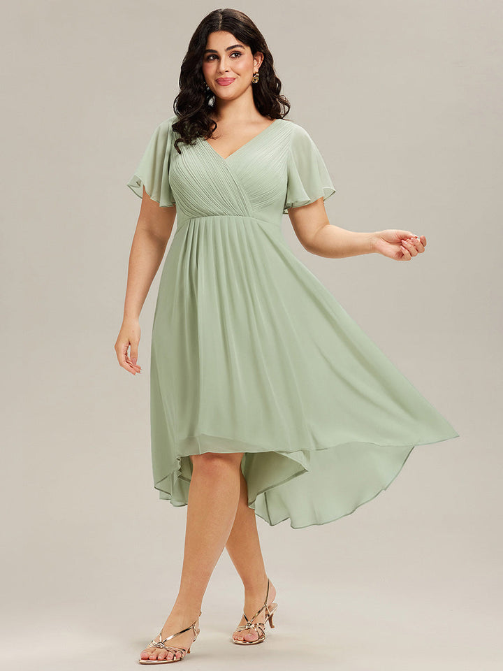 Robe Aline Chic | Robe de Soirée Fluide, Col V Élégant 18