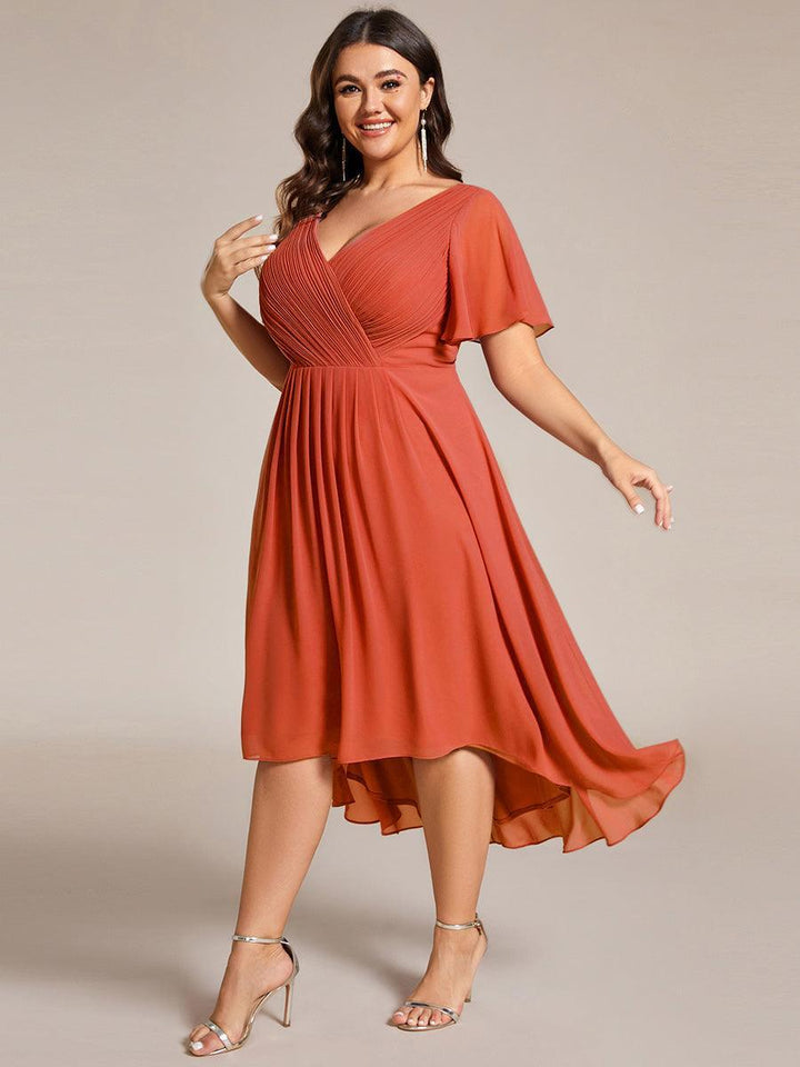 Robe Aline Chic | Robe de Soirée Fluide, Col V Élégant 21
