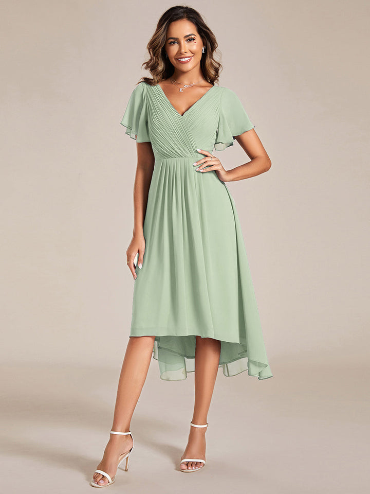 Robe Aline Chic | Robe de Soirée Fluide, Col V Élégant 7