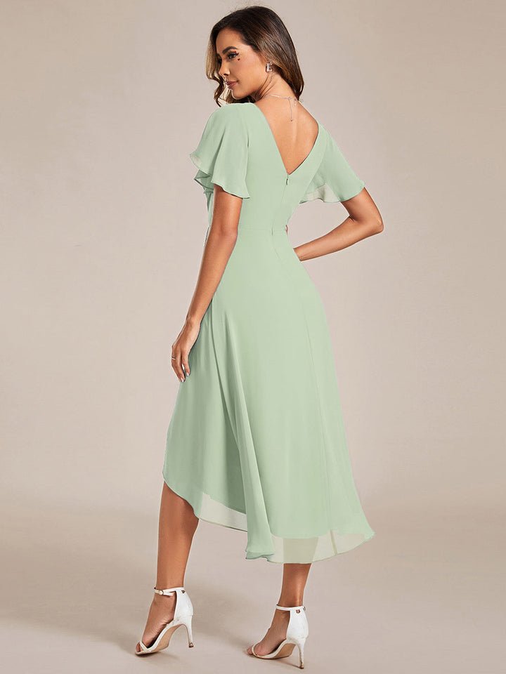 Robe Aline Chic | Robe de Soirée Fluide, Col V Élégant 8