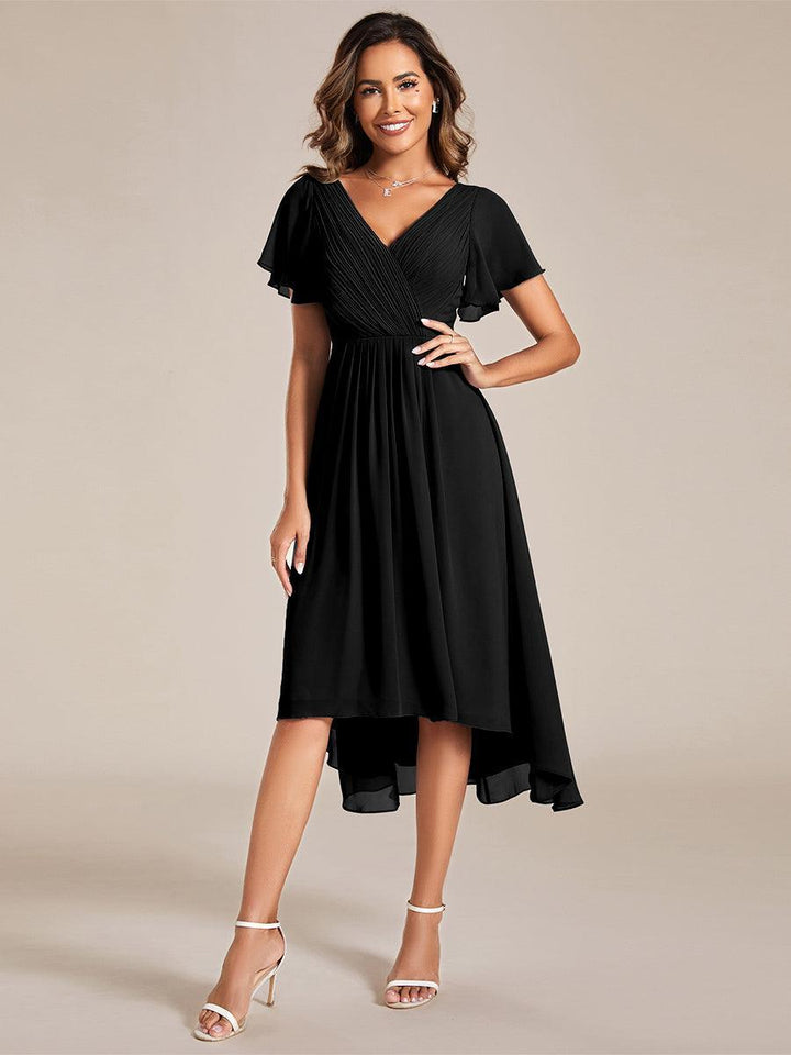 Robe Aline Chic | Robe de Soirée Fluide, Col V Élégant 9
