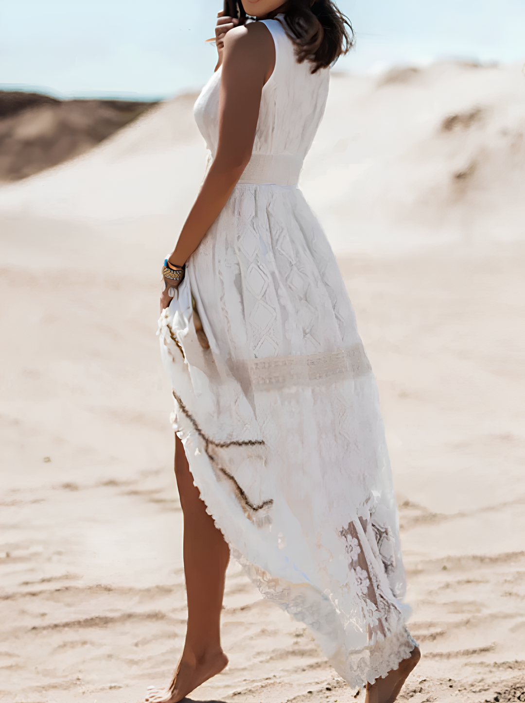 Robe Amandine Bohème | Robe de Soirée en Dentelle Blanche, Coupe Flatteuse 4